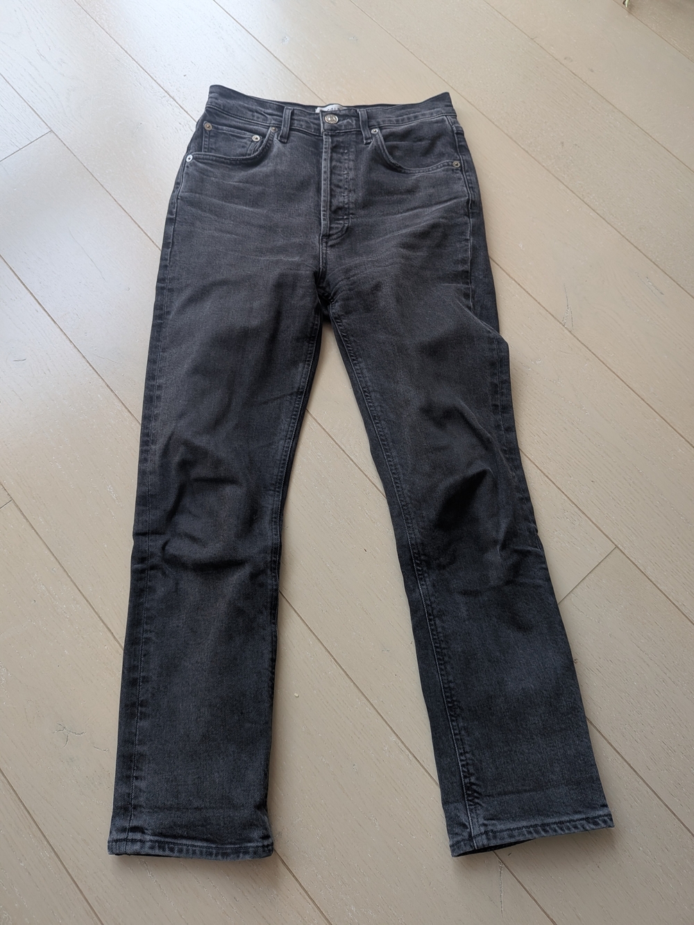 Agolde Women's Black Straight-Leg Jeans